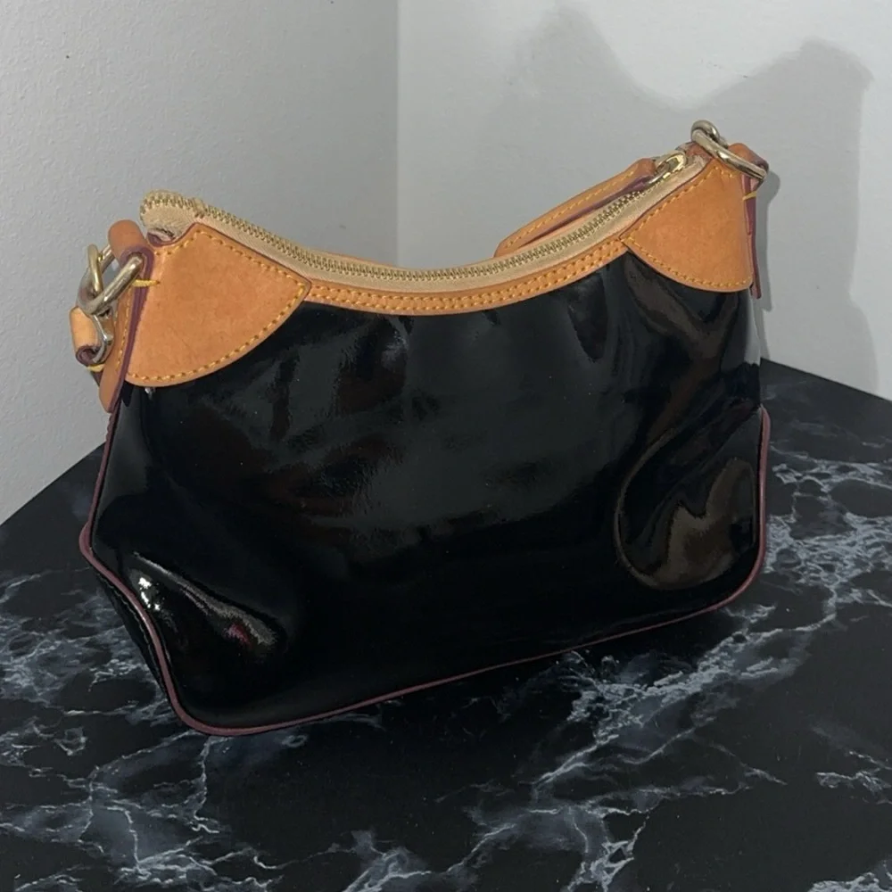 DOONEY & BOURKE Patent Small Hobo Black Shiny Patent Leather AUTHENTIC